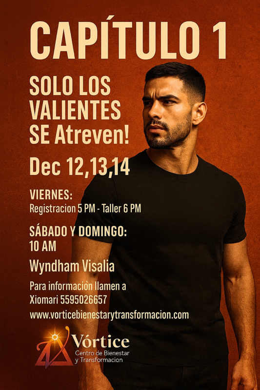 flyer de taller de transformacion personal en visalia, ca